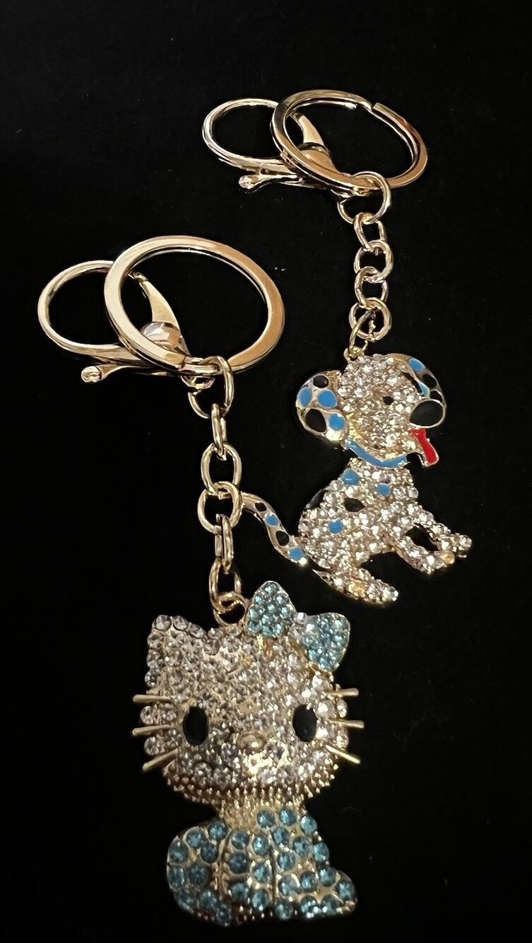 2 Keychain/purse Charms Dog And Kitty NEW in package